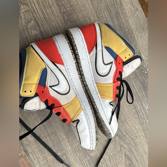 Nike Air Jordan 1 Mid Multi Color Canvas size 7 Y - Picture 3 of 6